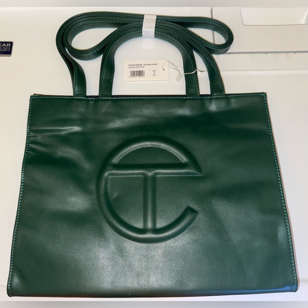 Telfar Medium Shopping Bag & Dust Bag - Dark Olive - NWT